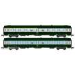 REE Modeles NW-260 - Set of 2 UIC Y coaches set, A4B5 and B10, green/metal livery ,boxed SNCF Logo, Period IV