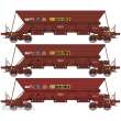 REE Modeles NW-269 - Set of 3 EX hoppers wagons « SIMOTRA », modern logo, SNCF Era V