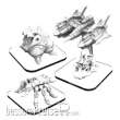 Privateer Press Übersee PIP51184 - Belcher, LTA Fighter, Dire Ant - Monsterpocalypse Elite Destroyers Unit (metal/resin)