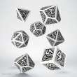 Q-Workshop QWSSDWA02 - Dwarven White & black Dice Set (7)