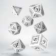 Q-Workshop QWSSELV02 - Elvish White & black Dice Set (7)