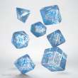 Q-Workshop QWSSELV11 - Elvish Translucent & blue Dice Set (7)