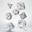 Q-Workshop QWSSRUN02 - Runic White & black Dice Set (7)