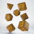 Q-Workshop QWSSSTE32 - Steampunk Brown & yellow Dice Set (7)