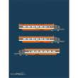 Azar Models T01-OR2 - TGV Sud-Est - 3 intermediate coaches set - orange