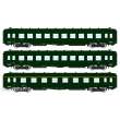 REE Modeles VB-389 - SET of 3 U52 DEV AO short cars, B10 green 306, SNCF Era III