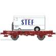 REE Modeles WB-650 - UFR Mono-Porteur rouge, plain wheels N°597848 + Refrigerator Trailer « STEF » Era III