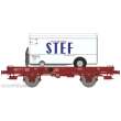 REE Modeles WB-652 - UFR Simple brown UIC, plain wheels N°21 87 042 0 048-2 + Refrigerator Trailer « STEF » Era IV