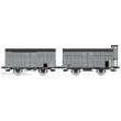 REE Modeles WB-683 - SET of 2 CLOSED Wagons OCEM 19, N°KKuw 229005, spoked wheels, closed shutters and N°KKwf 241572, plain wheels, closed shutters, Brakesman Home, MIDI Era II