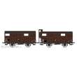 REE Modeles WB-701 - Set of 2 PLM 20 T Closed Wagon brown, N° K 373575 with Z body reinforcements, et N° Kf 391789 with brakesman home, SNCF Era III B