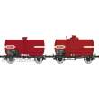 REE Modeles WB-714 - Set de 2 citernes ADAMS, Red, black frame, SNCF Era III