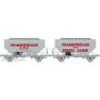 REE Modeles WB-729 - Set of 2 Grain wagons Transcéréales ESMERY-CARON & CTC, grey, Era IV