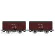 REE Modeles WB-735 - Set of 2 Vegetables wagons 14 T PLM red Sideros, N° Fa 35139 & Fa 35327, PLM Era II